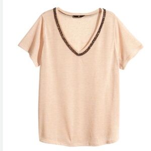 HM Jewel Neckline Top/Tshirt Sz. M
